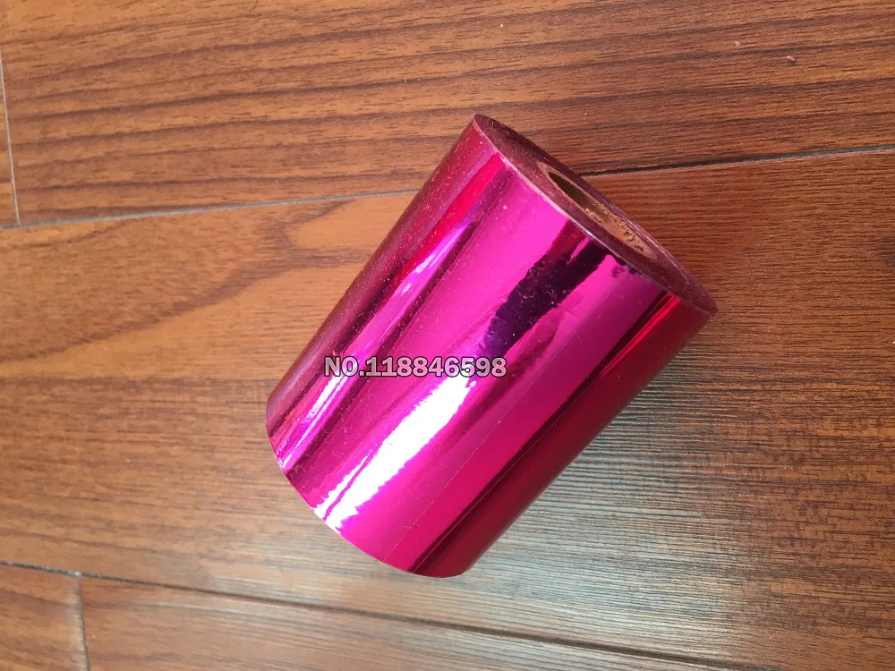 Rose Red Glossy Colorful 8cmx120m Size Hot Foil Paper for Package Products