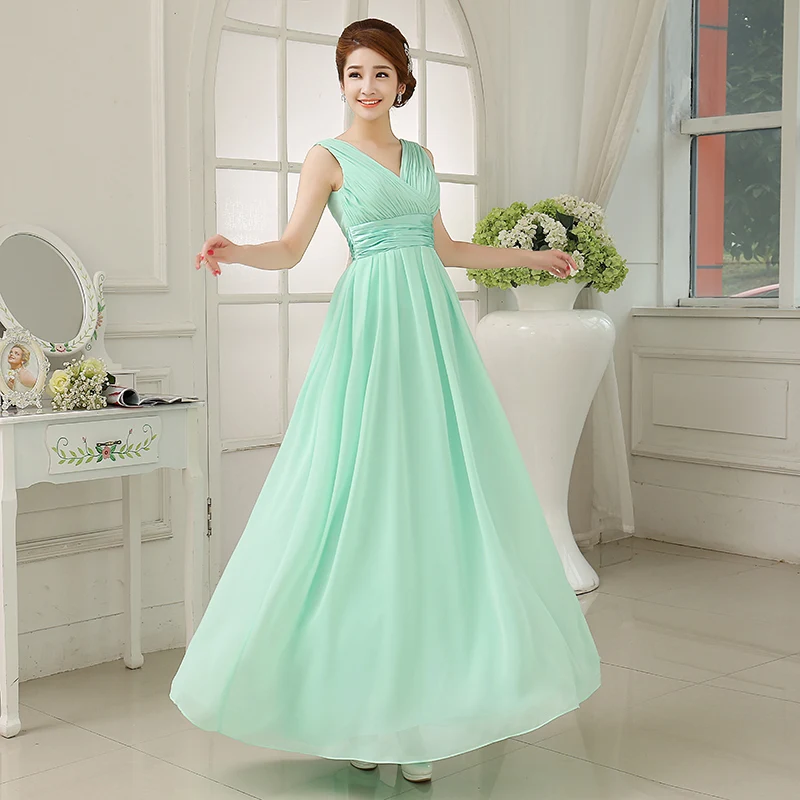 LAKD-88 # Vente en gros personnalisé en mousseline de soie vert bleu vin rouge longue à lacets robes de demoiselle d'honneur robe de soirée de mariage robe de Rhfilles mode