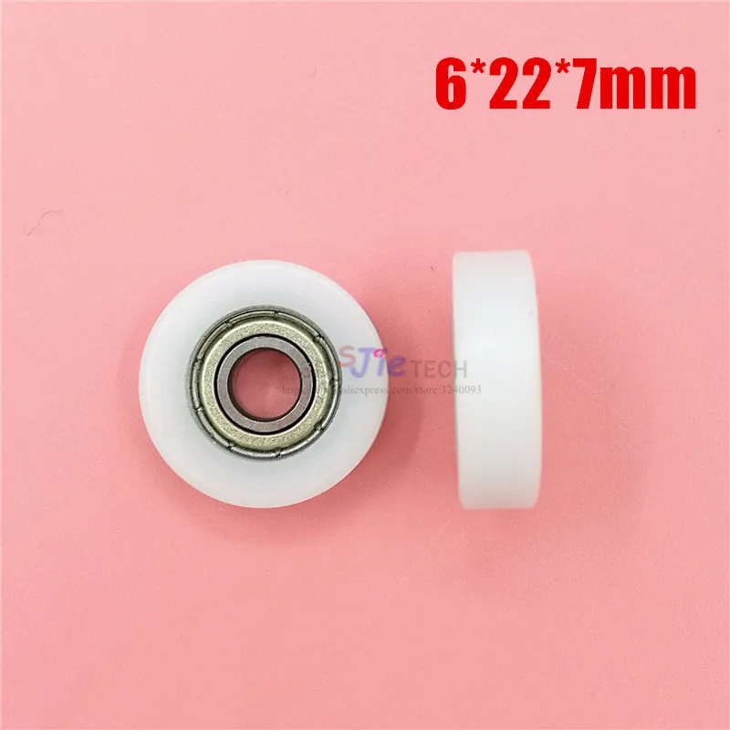 6*22*7mm F Planar Wheel ,Nylon Pad injection material moving door and window slide wheel with 696 carbon steel bearing