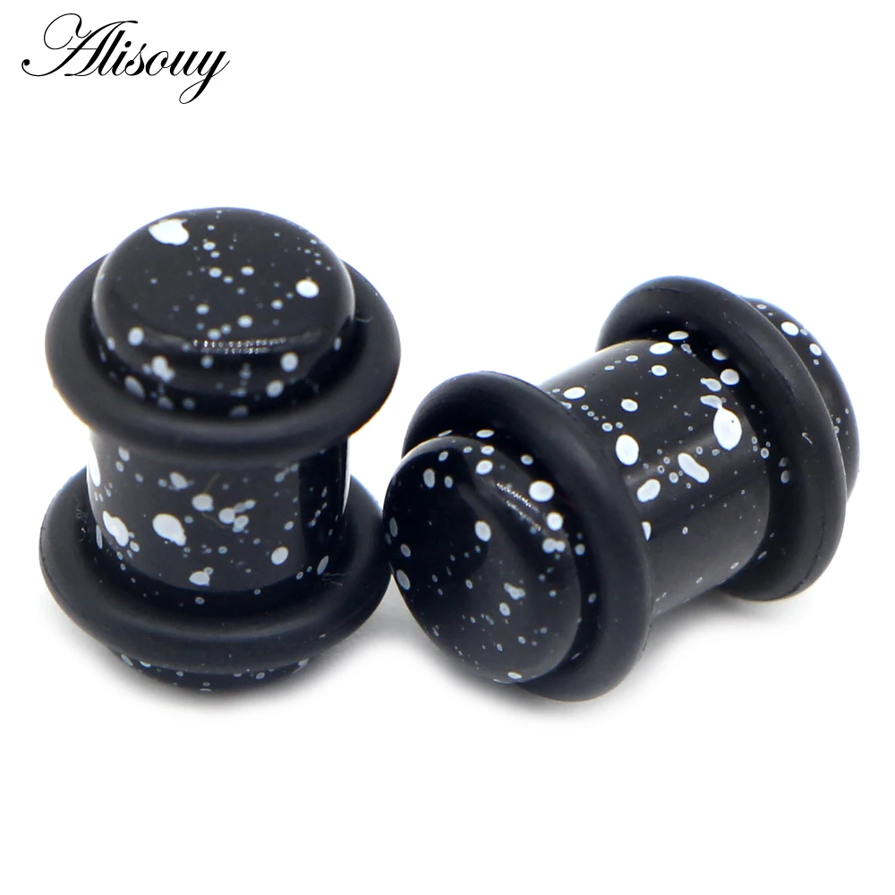 Alisouy 2pcs UV Acrylic Ear Guage Tunnel Plug Taper Stretcher Kit Expander Flesh Tunnel Piercing Body Jewelry 1.6mm-10mm