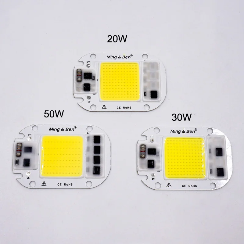 Bộ 2 Đèn LED Âm Trần COB Bóng Đèn Chip 20W 30W 50W Thông Minh IC 110V 230V Chip LED cho DIY Đèn LED Trắng Ngày Lạnh Trắng Ấm Trắng Hạt LED