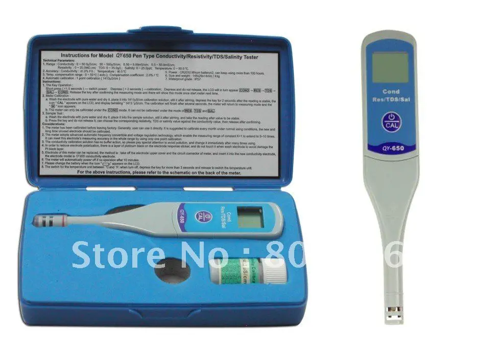 Portable Conductivity/TDS/Sal./Res. Tester QY-650