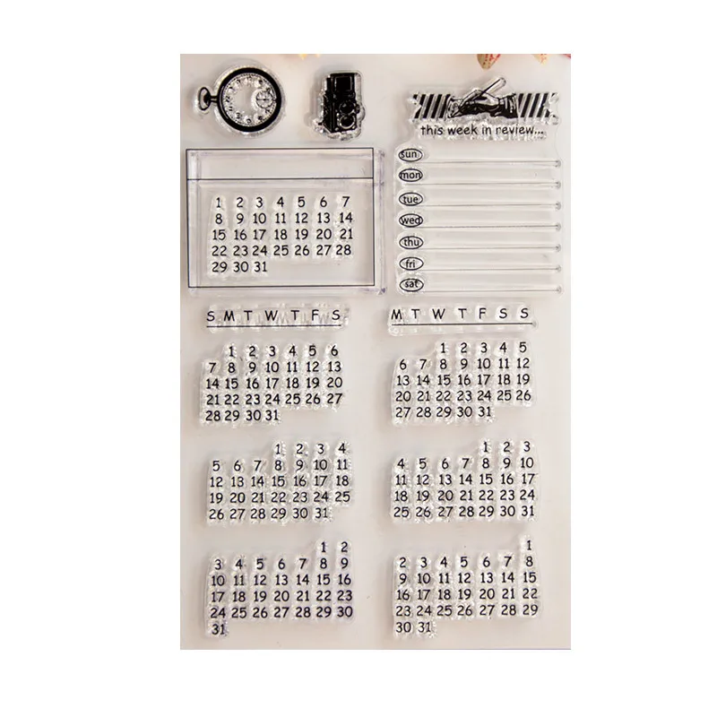 Clear Stamps  Perpetual calendar Scrapbook Card album paper craft handmade silicon rubber roller transparent stamps