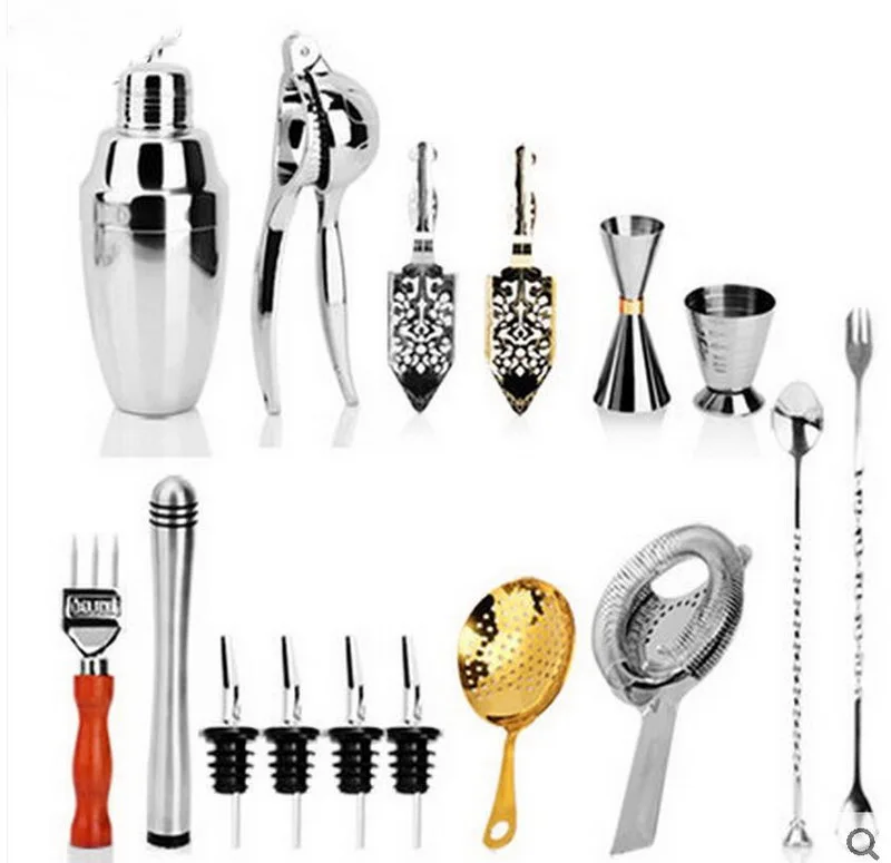 Professional bartenders Cocktail  tool kit with bag Brewery Cocktail Tool Kit Sets