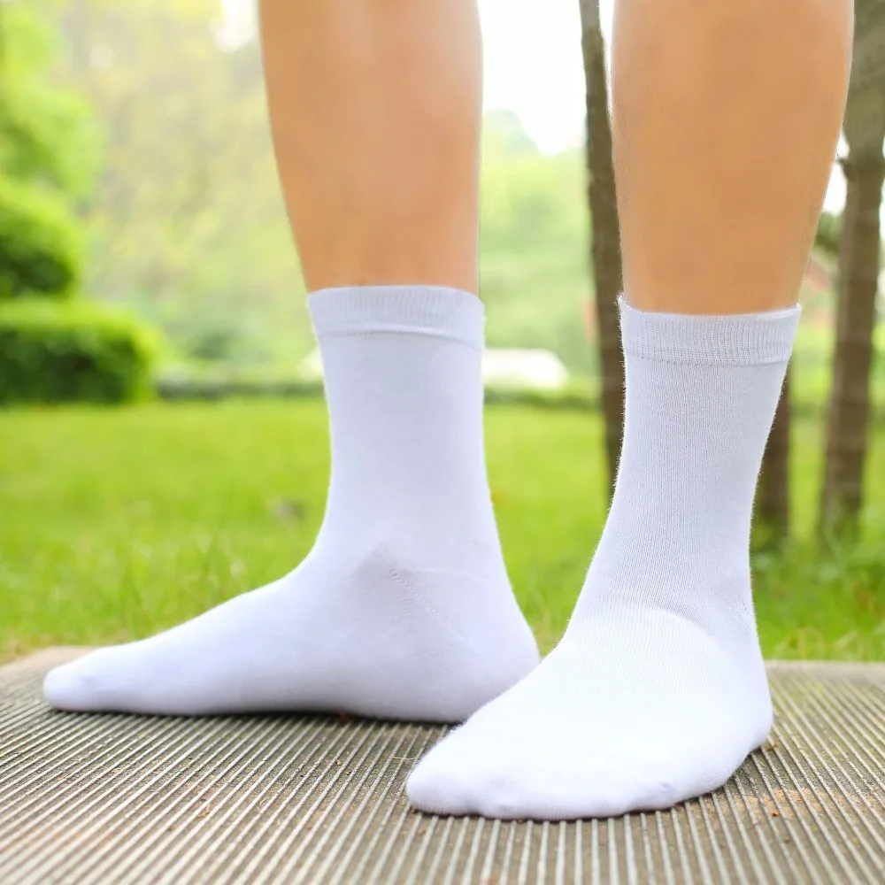 1 pair Men\'s socks solid color Sweat-absorbent breathable business plus size 45, 46, 47, 48, 49, 50 men\'s cotton socks