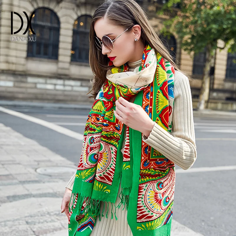 European Autumn Winter Women Fashion Blanket Scarf Female Cashmere Pashmina Wool Scarf Shawl Warm Thick Scarves Cape Wraps 2018