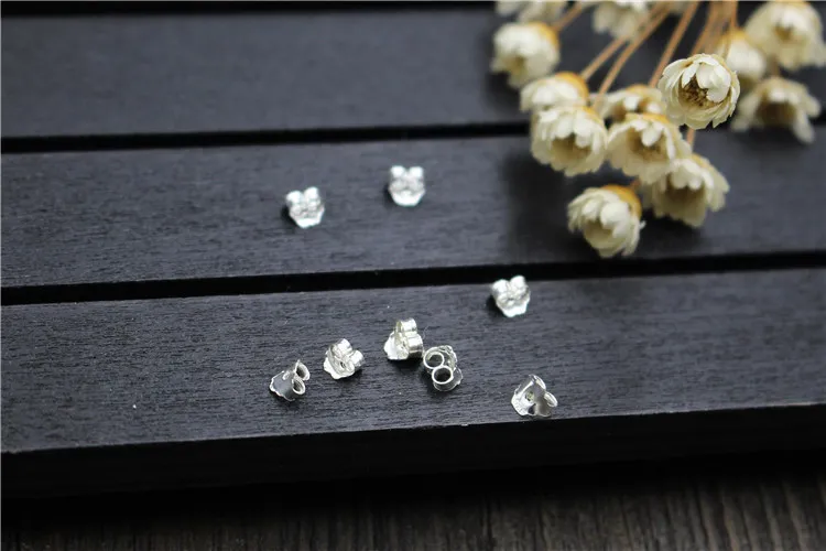 5 paare/los 100% 925 Sterling Silber Ohrring Zurück handgemachte Hohe Qualität Silber Ohrring Stopper Blöcke DIY Schmuck Machen Charms