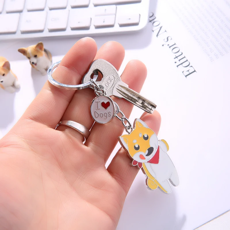 Cocker Spaniel pendant key chains for men women silver color metal alloy pet dog bag charm car keychain key ring holder keyring