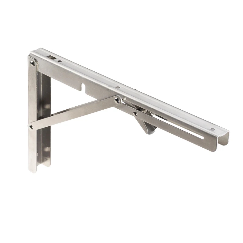 Heavy duty wall mounted 90 degree foldable L Bracket stainless steel wood shelf bracket