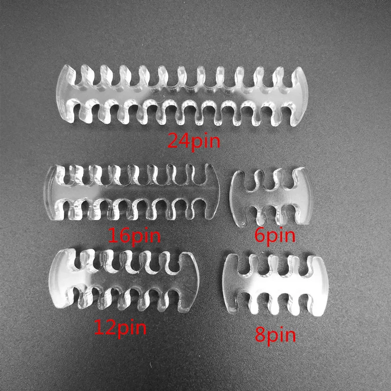 Factory price 24pin 12pin 16pin 8pin Clear Acrylic comb for 6p 8p 24pin cables-3pcs