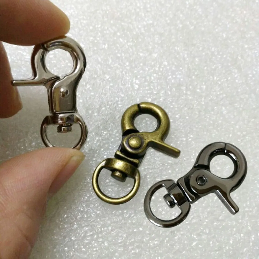 50pcs/lot Bronze/Nickle Trigger Metal Swivel Clips Snap Hook 9mm Alloy Swivel Clasps DIY Dog Cat Leashes Bags Straps Accessories