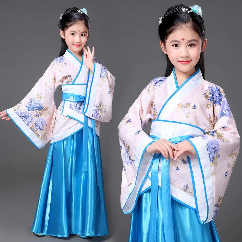 Kinderen Hanfu Nieuwe stijl Kostuum Tang Pak Meisjes Prestaties Kostuum Oude Prinses Guzheng Hanfu Koninklijke Kostuum