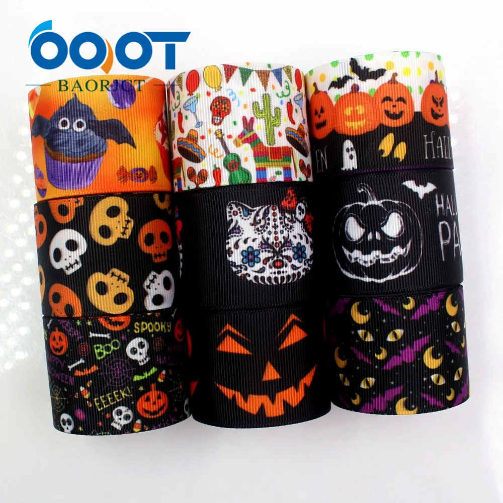 OOOT BAORJCT G-18728-694,38 mm 10 yards Halloween Ribbons Thermal transfer Printed grosgrain Wedding DIY handmade material