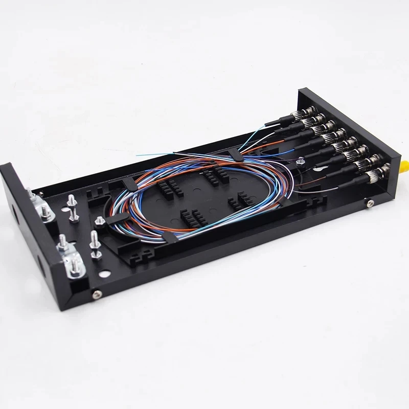 FTTH terminal box 8 cores include ST pigtail&adapter FTTX SPCC 8 ports ST fiber optic patch panel network SM ELINK