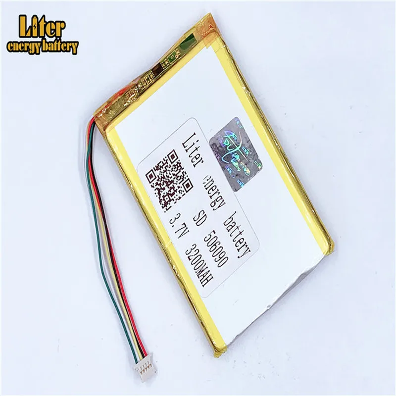 ปลั๊ก 1.0-5 P 506090 3200 mah 3.7 V คุณภาพสูง lipo แบตเตอรี่ลิเธียมโพลิเมอร์แบบชาร์จไฟได้แท็บเล็ต PC