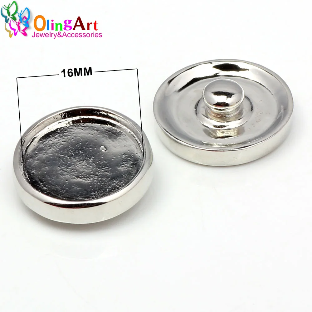 OlingArt 2pcs/lot 18mm Round Snap Button buckle For 16MM interface DIY  Bracelet/necklace/Pendant Charms jewelry making