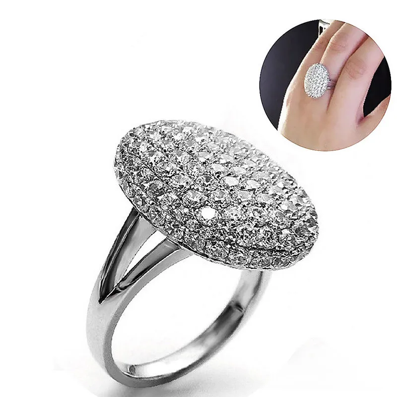 Luxury Silver Color Twilight Saga Breaking Dawn Bella Engagement Wedding Ring Rhinestone Inlaid Rings Jewelry For Women Girls