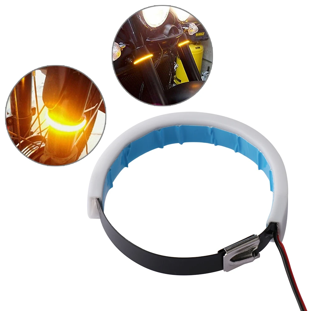 Tira de LED SMD de aspecto limpio, luz indicadora de señal de giro de horquilla, accesorios de motocicleta, rojo/azul/amarillo/blanco