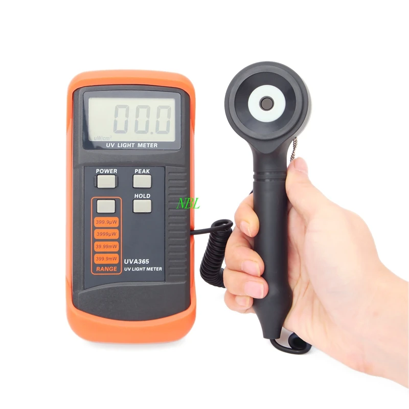 400m W/cm Misuratore di luce UV 320nm-390nm UVA LSI-circuito Tester Dati Picco Mantenimento Sensore UV Filtro di correzione Misuratore di radiazione UV UVA365