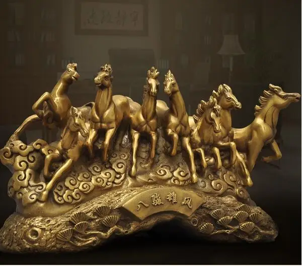 Brass Eight Junxiong Feng Ma Zhaocai Feng Shui Home Living Room Office Table Study Room Decoration