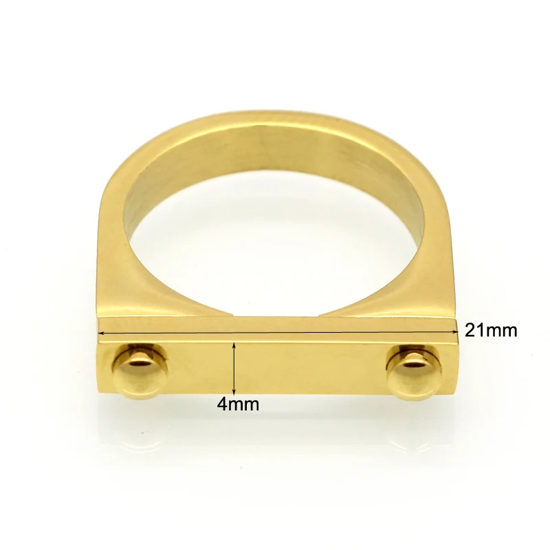 Solid Fashion Screw Love Ring Punk Rock Finger Ring Gold Color Lucky Rings For Women Stainless Steel Ring Jewelry Wholesale