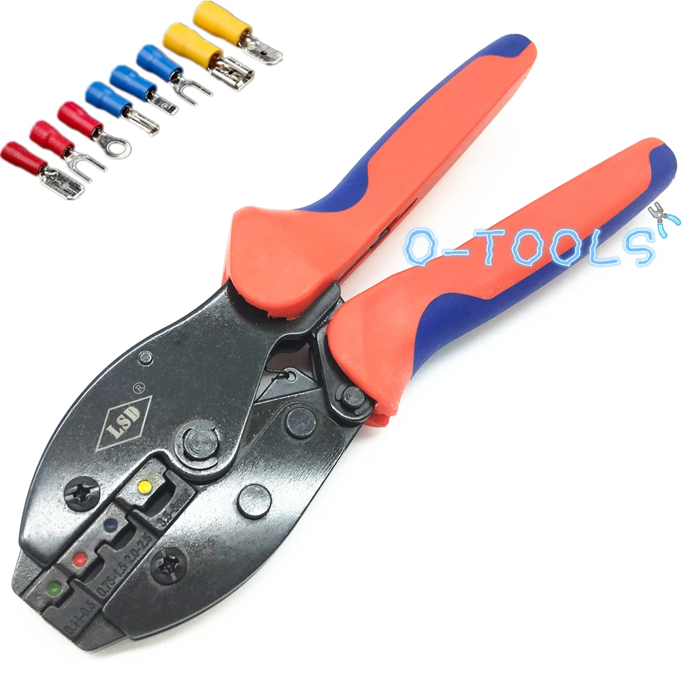 Hand crimping tools for cable insulated terminals 0.14-6mm2 heat shrink butt wire connectors crimping pliers LY-04C crimper