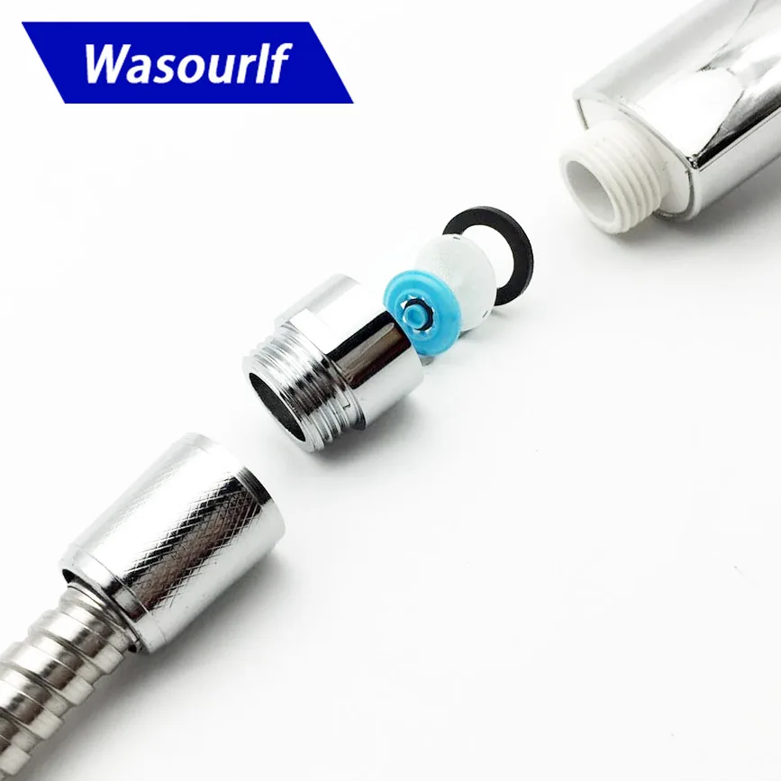 Wasourlf-Regulador de ahorro de agua 8L para cabezal de ducha, regulador reductor de flujo de agua, conector de aireador de tubo de manguera