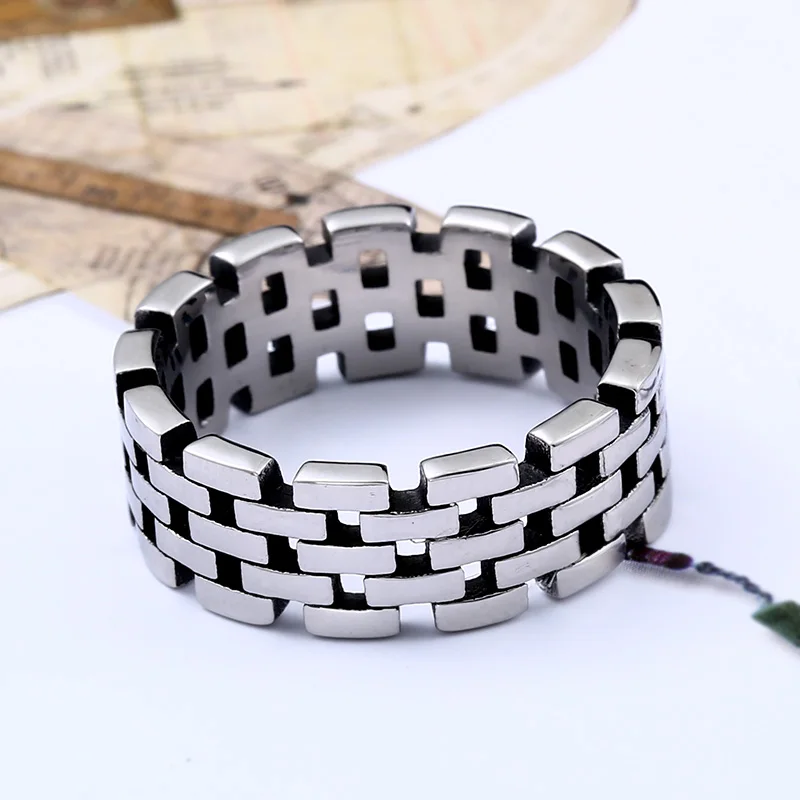 BEIER party supplies Motorcycle Link Chain Rings Punk Rock Mens Boys Ring Vintage geometry Jewelry Birthday Gifts BR8-511