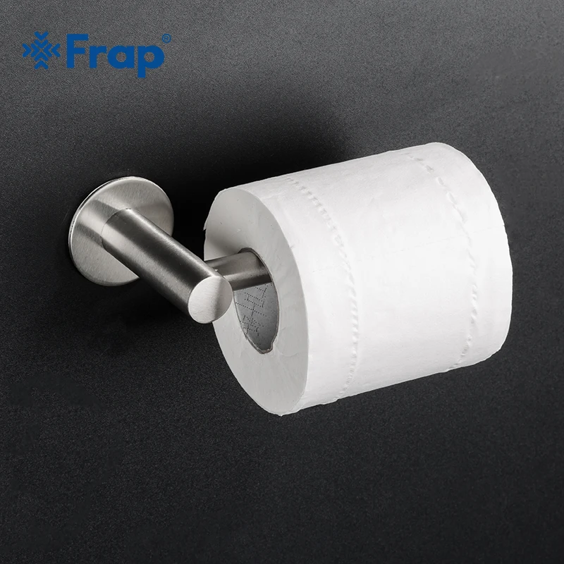 Frap Bathroom Accessories 304 Stainless Steel Toilet Paper Holder Paper Rack Wall Mounted Lavatory Toilet Paper Hook Y14006