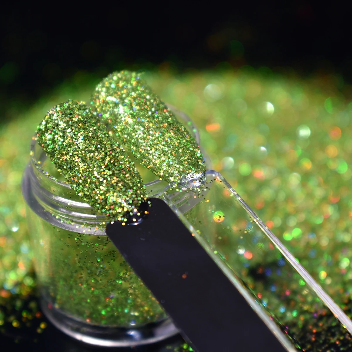 Diy Gel Polish Nail Art Glitter Holografische Sparkly Green Nagels Glitter Poeder In Duidelijke Pot 5.5G/Fles