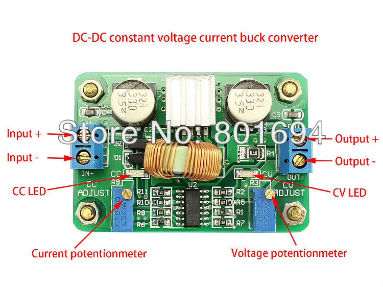 10 Pcs/Lot DC-DC LED Driver Module 5-30V To 1.25-26V 2A CC CV Adjustable Voltage Buck Converter