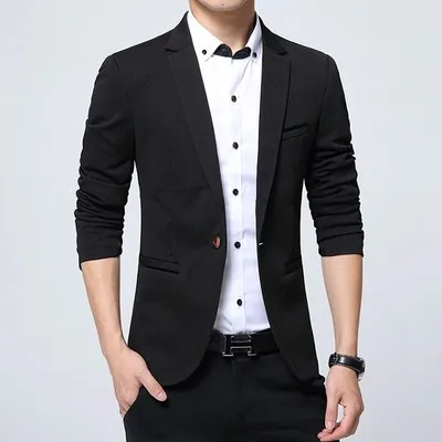 

New Arrival Men Blazer New Spring Fashion Brand High Quality Cotton Slim Fit Men Suit Terno Masculino Blazers Men