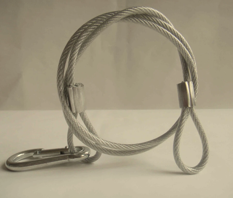 China Air Post Hight quality 3MM*70CM Stage Light Safety Cable,Load 25KG Light Safety Ropes For Stage Light,Moving Head Light