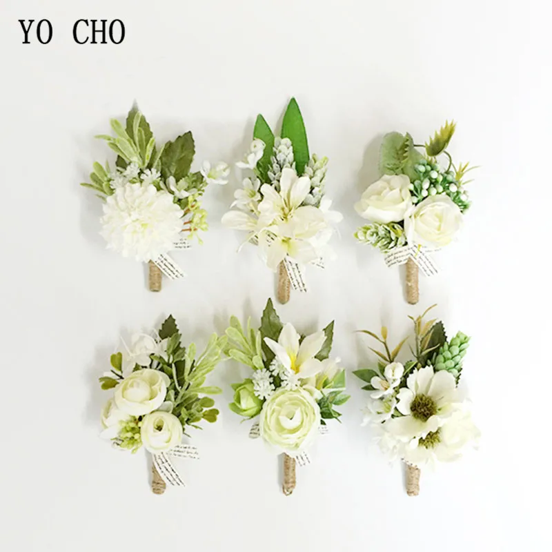 Hình Cho Boutonniere Cưới Corsages Và Boutonnieres Trắng Ruy Băng Lụa Hoa Boutonnieres Chú Rể Nam Mariage Cưới Phụ Kiện