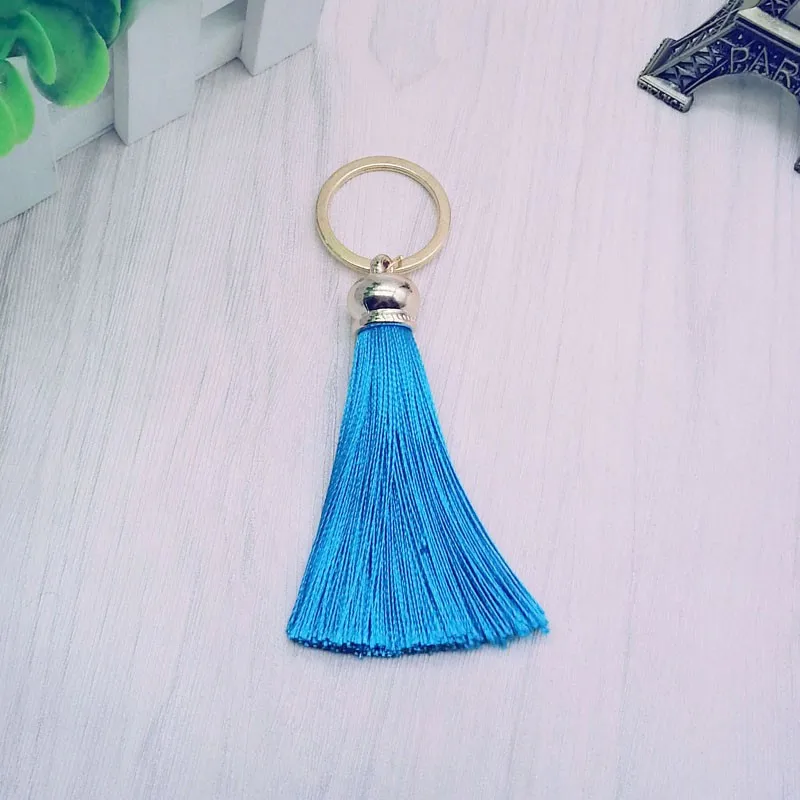 Modischer Quasten-Schlüsselanhänger für Damen, niedlicher Quasten-Schlüsselanhänger als Taschenaccessoire - Seidenquasten Autoschlüsselanhänger Fransen-Schmuck Großhandel – Detail 15