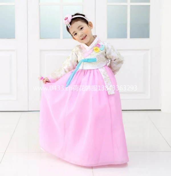 Korea Traditional Hanbok Dress for Children Flower Girl Dresses Wedding Outfit Orient Ethnic Stage Dance Copaly Costume