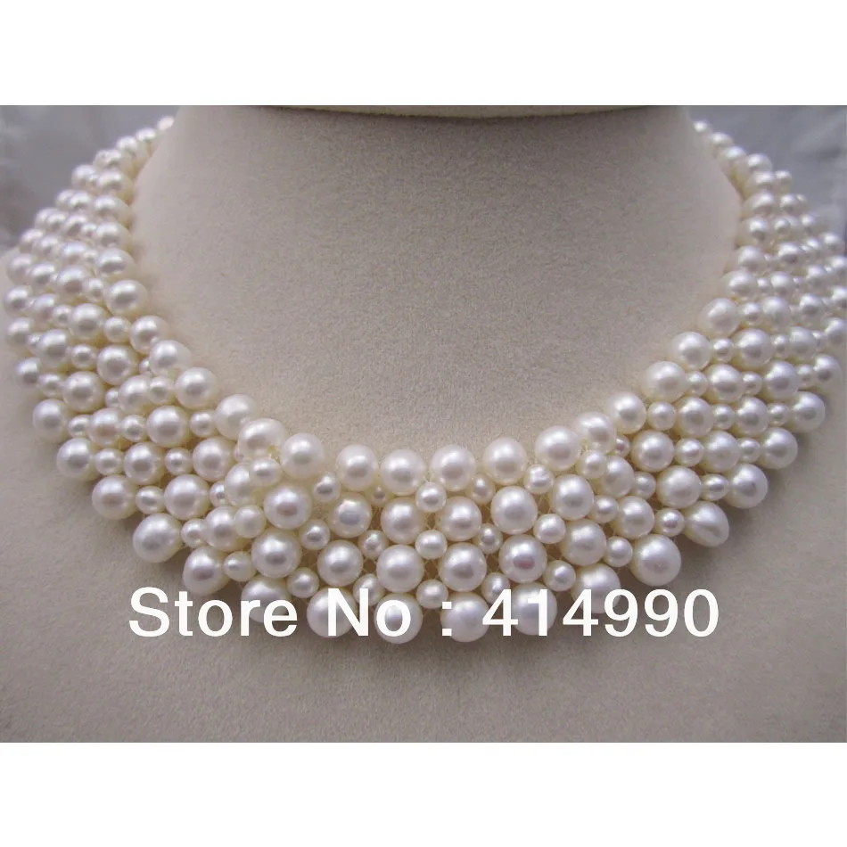 

Wide pearl necklace wedding dinner covering postoperative scar, etc. The bride necklace woven natural pearl necklace