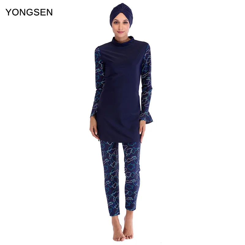 

YONGSEN Muslim Swimsuit Plus Size Islamic Swimwear Surf Wear Sport Burkinis Women Full Hijab Modest muslimah Female Bathing