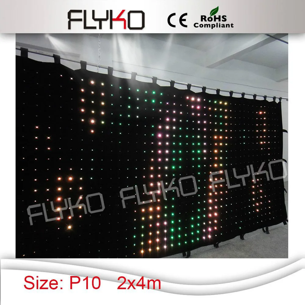 

Led video curtain P10 2x4m stage backdrop SD Card/ controller/power box