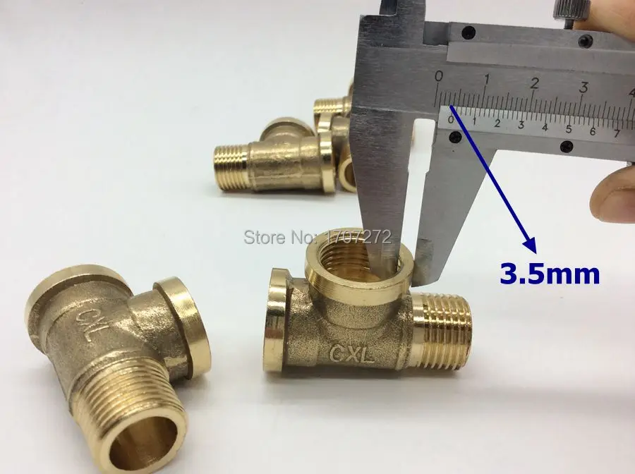 

free shipping Copper pipe fitting G1/2" female and male tee Pipe fitting, plumbing copper fittings, copper three contact