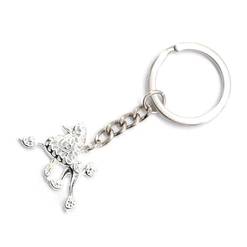 Hot Sale Women\'s Alloy Key Chains Jewelry Poodle Movement Dog Key Chains