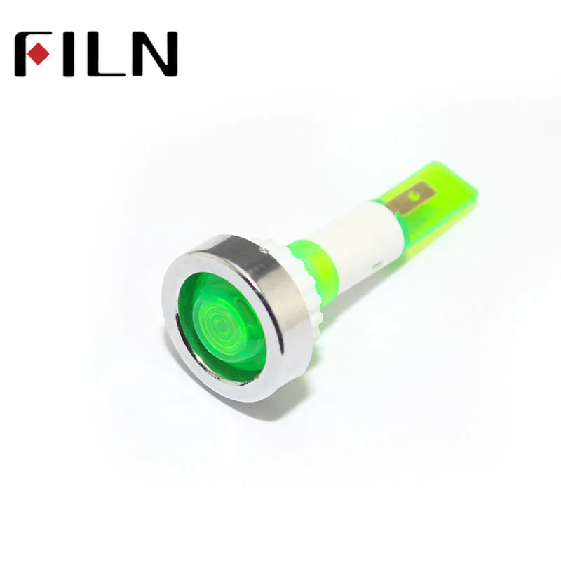 FILN 10mm diameter red green blue plastic 12v 220v pilot lamp signal indicator light