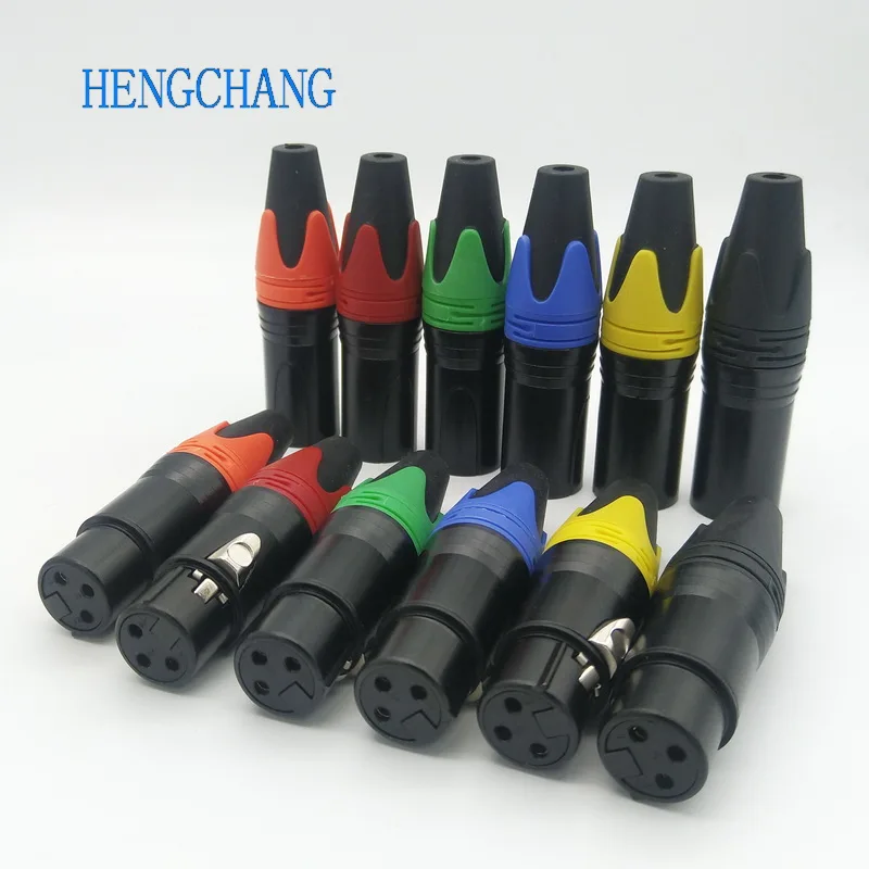 12 قطعة لون الذهب تصفيح XLR موصل الصوت ميكروفون التوصيل 3 القطب المتكلم موصل الذكور الإناث لتقوم بها بنفسك ميكروفون موصل