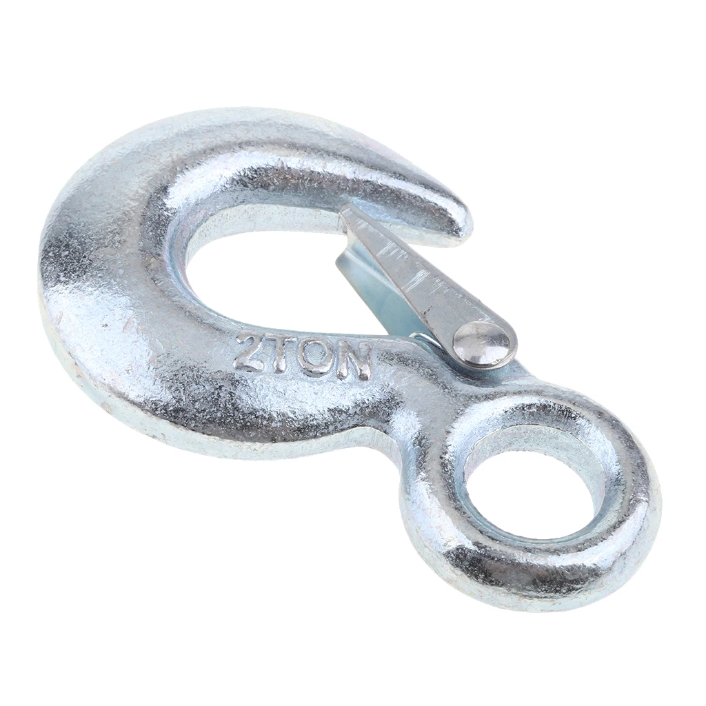 Heavy Duty Eye Slip Spring Lifting Hook With Safety Latch For ATV/UTV Winch Rope 5600 LB Durable Corrosion-Resistant Heavy Duty