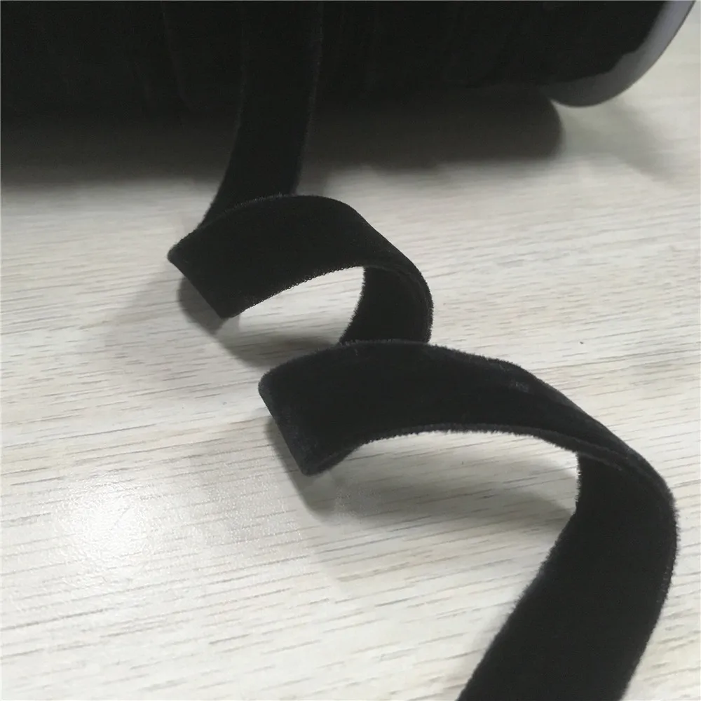 16MM Black Nylon Double Face Velvet Ribbon,velour Ribbon Webbing Diy Accessories 5yard Lot