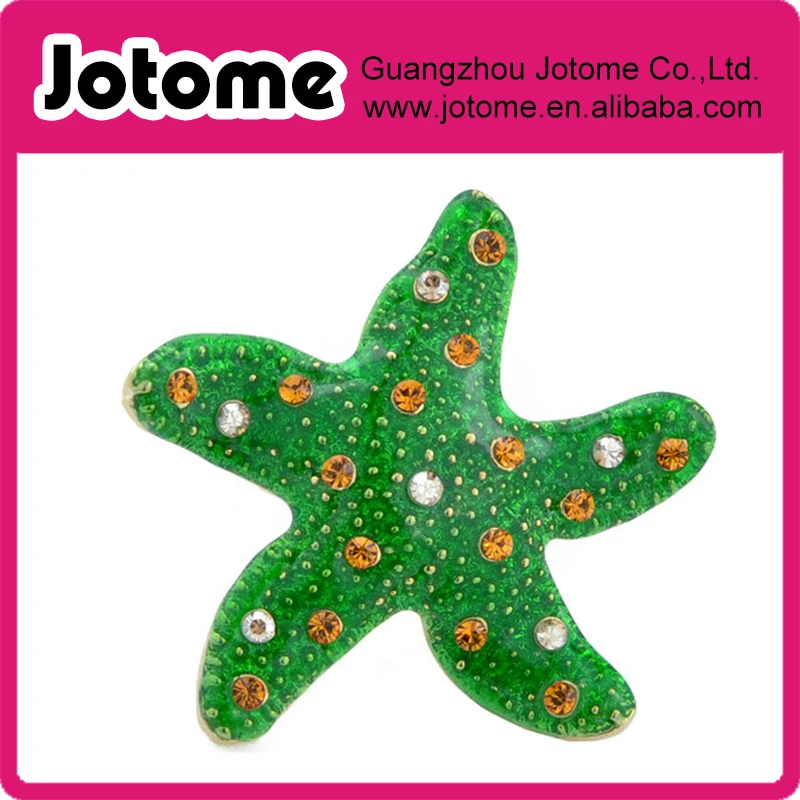 

Green Starfish Crystal Pin 1.75 x 1.75 inches