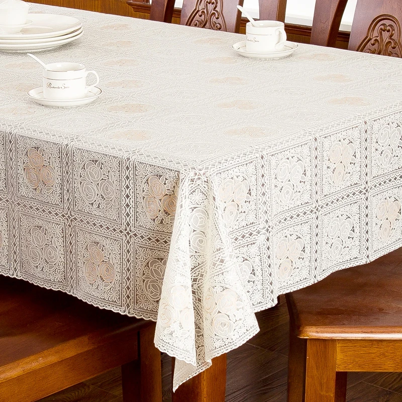 European Style Durable PVC Table Cloth Oil/Water-Proof Tablecloth Wedding Table Cover Retangel No-Wash Kitchen Hotel Tablecloths