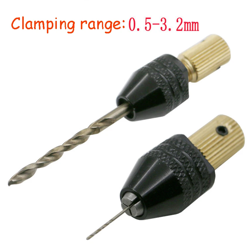 0.5-3.2mm Mini Electric Drill Chuck Bits Multi-use Self-tightening Brass Drills Clamp Woodworking Tool Accessories 2.3mm/3.17mm