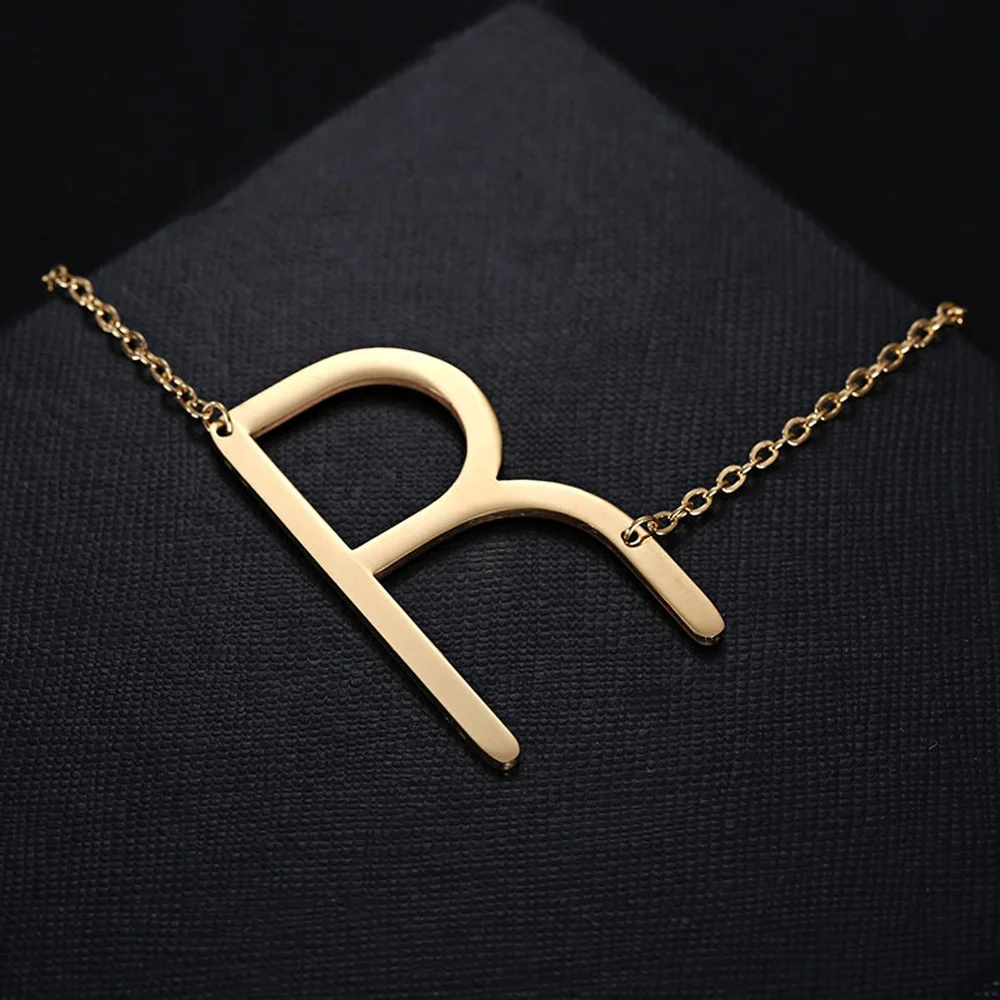 (10 pieces/lot) G Letter Necklace Gold Chain Initial Necklace Stainless Steel Choker Necklaces Pendants Women Jewelry Kolye