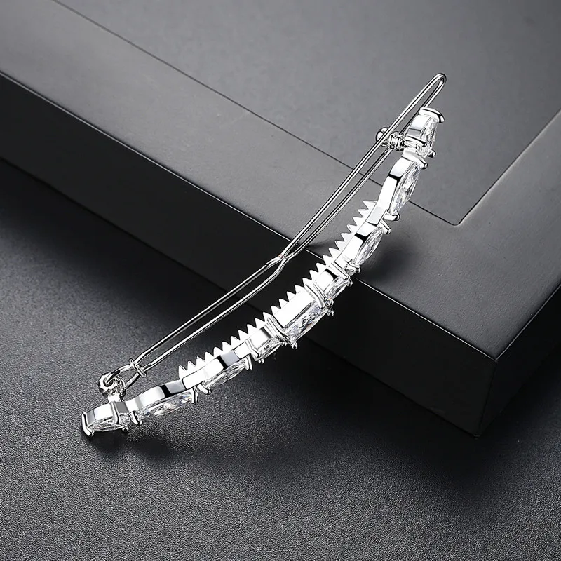 FXLRY Elegant Hairpins Square Waterdrop Clear Cubic Zirconia Hair Clips For Women Girl Wedding Party Jewelry Accessories